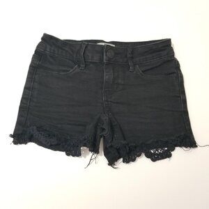 So Embroidered detail Black denim shorts size 8 (F22)